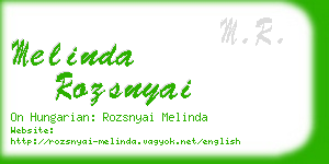 melinda rozsnyai business card